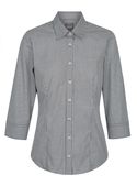 Westgarth Gingham 3/4 Sleeve Shirt - Women - Black
