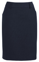 Multi Pleat Skirt - Wool Stretch - Navy