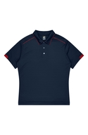 Currumbin Polo Shirt - Youth - Polyester Mini Waffle knit - Navy/Red