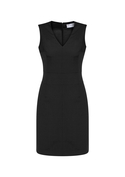 Sleeveless V Neck Dress - Comfort Wool Stretch - Women - Black