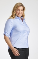 Blue Oxford Shirt with Roll-Up Sleeve