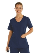 Matrix Pro V Neck Scrub Top with Knit Side Panels - Women - Navy