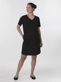 Maternity V Neck Shift Dress with Pockets - Women
