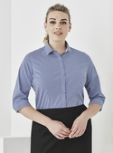 Newport 3/4 Sleeve Mini-Check Shirt - Women