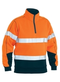 Taped Hi Vis 1/4 Zip Fleece Pullover - Orange/Navy