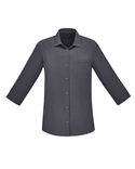 Florence Plain 3/4 Sleeve Shirt - Women - Charcoal