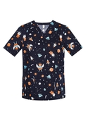 Space Party Scrub Top - Women - Midnight Navy