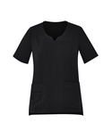 Avery Round Neck Tailored Fit Scrub Top - Women - Black