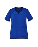 Avery Round Neck Tailored Fit Scrub Top - Women - Electric Blue