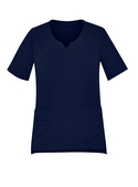 Avery Round Neck Tailored Fit Scrub Top - Women - Midnight Navy