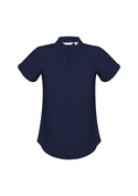 Madison Short Sleeve Blouse - Women - Midnight Blue