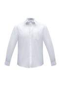 Euro Easy Care, Fine Stripe Long Sleeve Shirt - Men - White