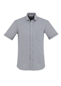 Short Sleeve Cotton-Rich Jagger Shirt - Men - Silver