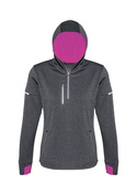 Pace Breathable Hoodie - Women - Grey/Fluoro Pink