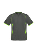 Razor BIZ COOL V-Neck Tee - Men - Grey/Fluoro Lime