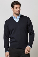 V-Neck Wool Mix Jersey - Men