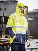 4 in 1 Waterproof Hi Vis Jacket - Vest zips in/out - Men