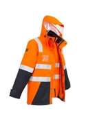 4 in 1 Waterproof Hi Vis Jacket - Vest zips in/out - Men - Front View
