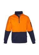 Hi Vis Half Zip Pullover (No Hood) - Unisex - Orange/Navy