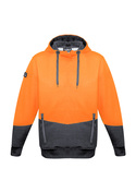 Hi Vis Textured Jacquard Hoodie - Unisex - Orange/Charcoal