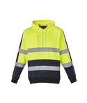 Hi Vis Stretch Taped Hoodie - Unisex - Yellow/Navy