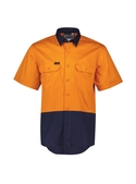 Hi Vis Short Sleeve Shirt - Men - Orange/Navy