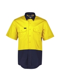 Hi Vis Short Sleeve Shirt - Men - Yellow/Navy