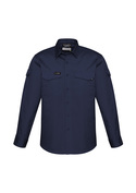 Rugged Cooling Long Sleeve Work Shirt 100% Cotton - Men - Navy