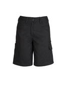 Plain Utility Work Shorts Cotton Drill - Women - Black