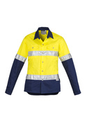 Industrial Long Sleeve Shirt - Hoop Taped - Women - Yellow/Navy 