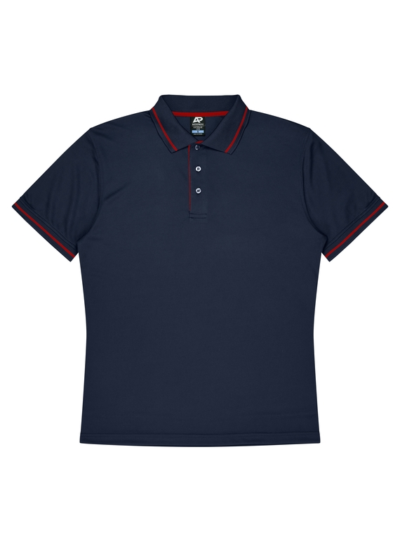 Cottesloe Polo Shirt - Men - Polyester, New mesh knit - Navy/Red