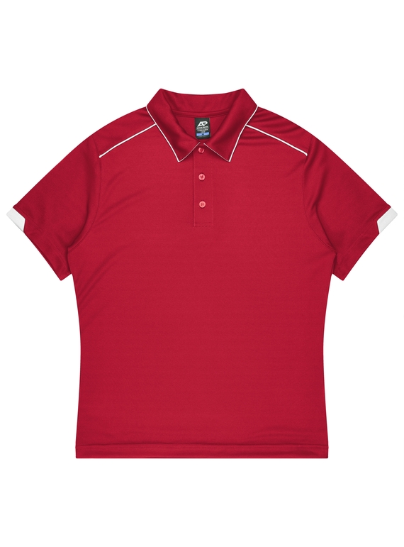 Currumbin Polo Shirt - Men - Polyester Mini Waffle knit - Red/White