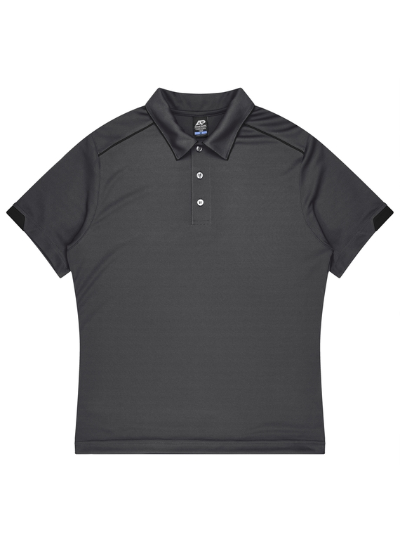 Currumbin Polo Shirt - Men - Polyester Mini Waffle knit - Slate/Black