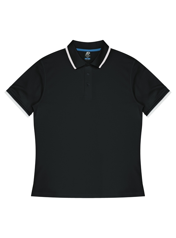 Portsea Polo Shirt - Men - Poly/Cotton (Cotton back fabric) - Black/White