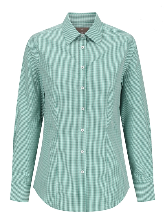 Westgarth Gingham Long Sleeve Shirt - Women - Emerald