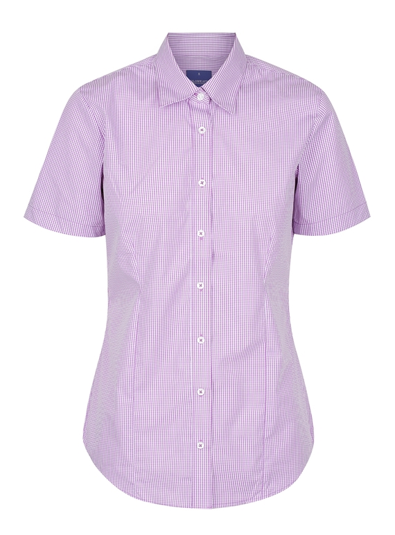 Westgarth Gingham Short Sleeve Shirt - Women - Lilac