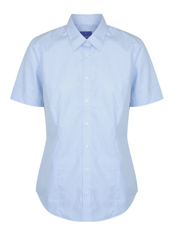 Westgarth Gingham Short Sleeve Shirt - Women - Sky