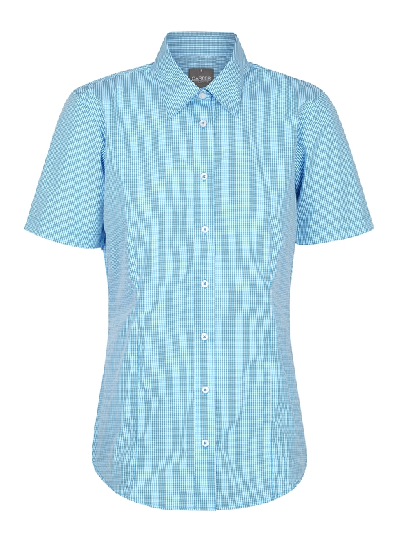Westgarth Gingham Short Sleeve Shirt - Women - Teal
