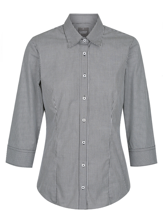 Westgarth Gingham 3/4 Sleeve Shirt - Women - Black