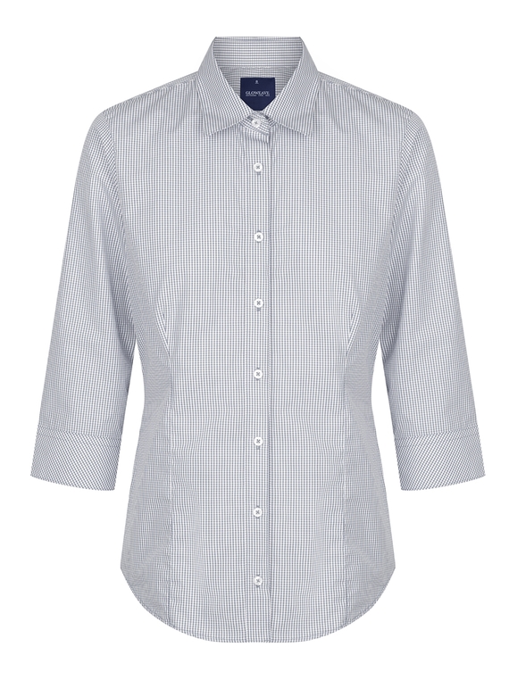 Westgarth Gingham 3/4 Sleeve Shirt - Women - Grey