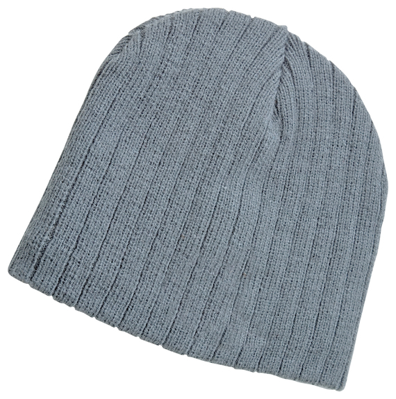 Cable Knit Acrylic Beanie - Grey