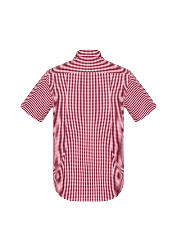 Springfield Short Sleeve 100% Cotton Check Shirt - Men - Back View