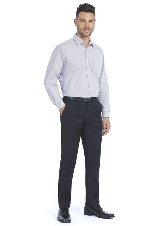 Dark Grey/White Grid Check Tailored Shirt - Men