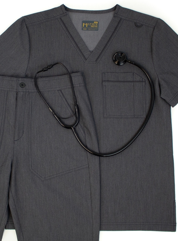 Matrix Pro Contrast Piping V-Neck Scrub Top - Men