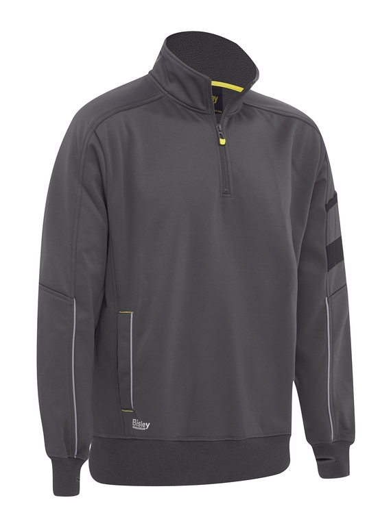 Work Fleece 1/4 Zip Pullover With Sherpa Lining - Charcoal