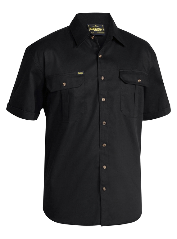 Original Cotton Drill Shirt - Short Sleeve - Black