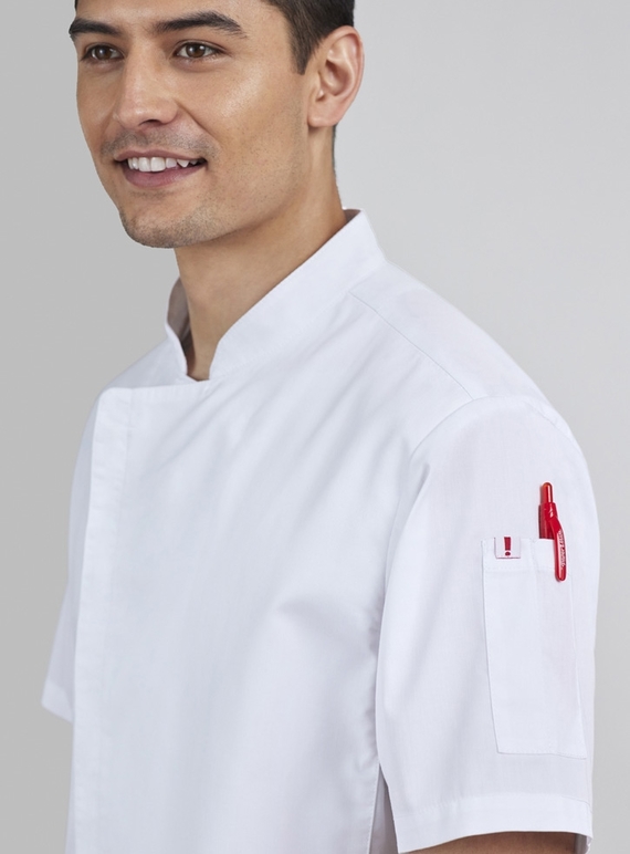 Alfresco Recycled Polyester Short Sleeve Chef Jacket - Men