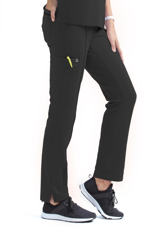 Matrix Impulse Full Elastic Waistband Scrub Pant - Women - Black/Black Trim