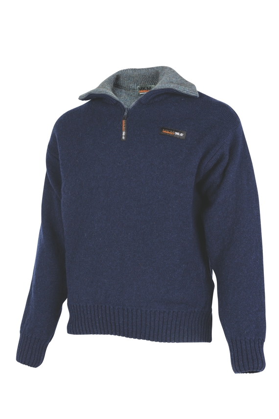 Tasman 36.6 Zip and Collar Sweater - MKM logo - Navy