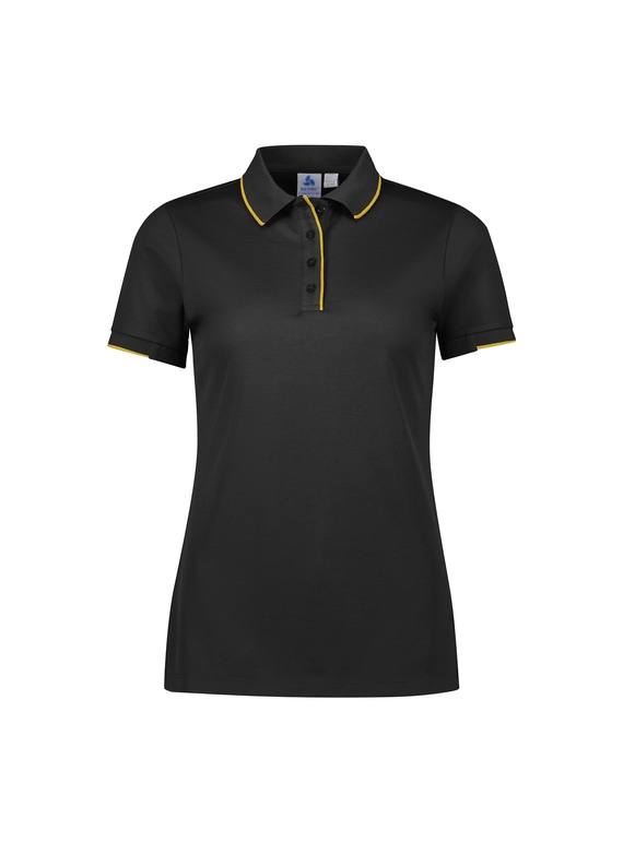 Focus Poly/Cotton Polo Shirt - Women - Black/Gold